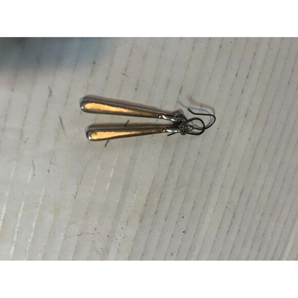 1 Pr Open Teardrop 1.5", 1 Pr 2" Lng Trngle ,1 Pr  1.5"Teardrop Silver Earrings - Picture 6 of 6